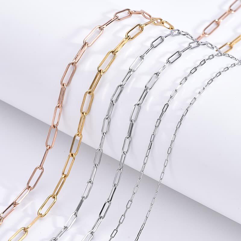 Chaîne trombone en acier inoxydable – Chaîne pour collier DIY et fabrication de bijoux