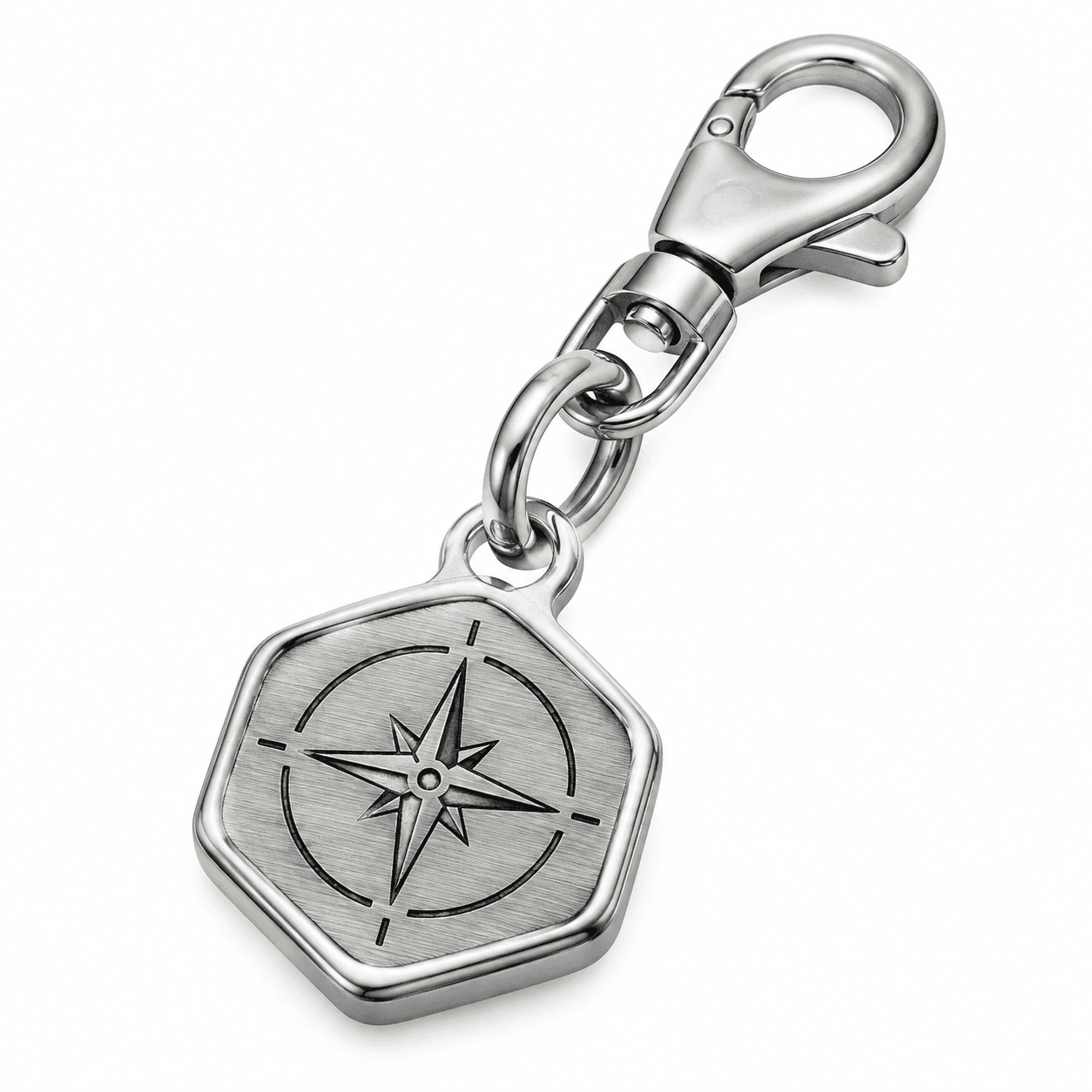 Blue Vector 316L Cyber Shield Keychain Charm