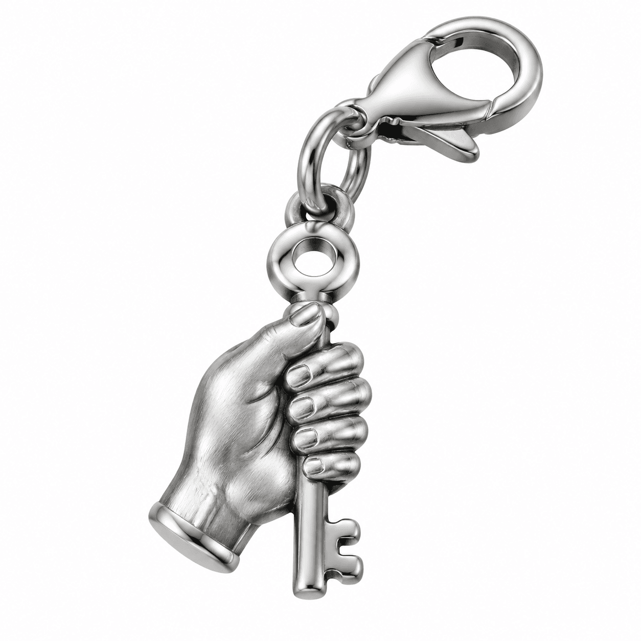 Obsidian Guardian Grip Hand Holding Key Charm