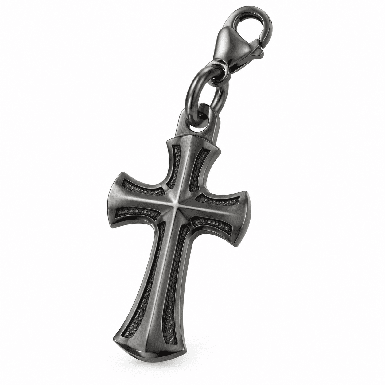 Obsidian Forge Cross 316L Stainless Steel Charm