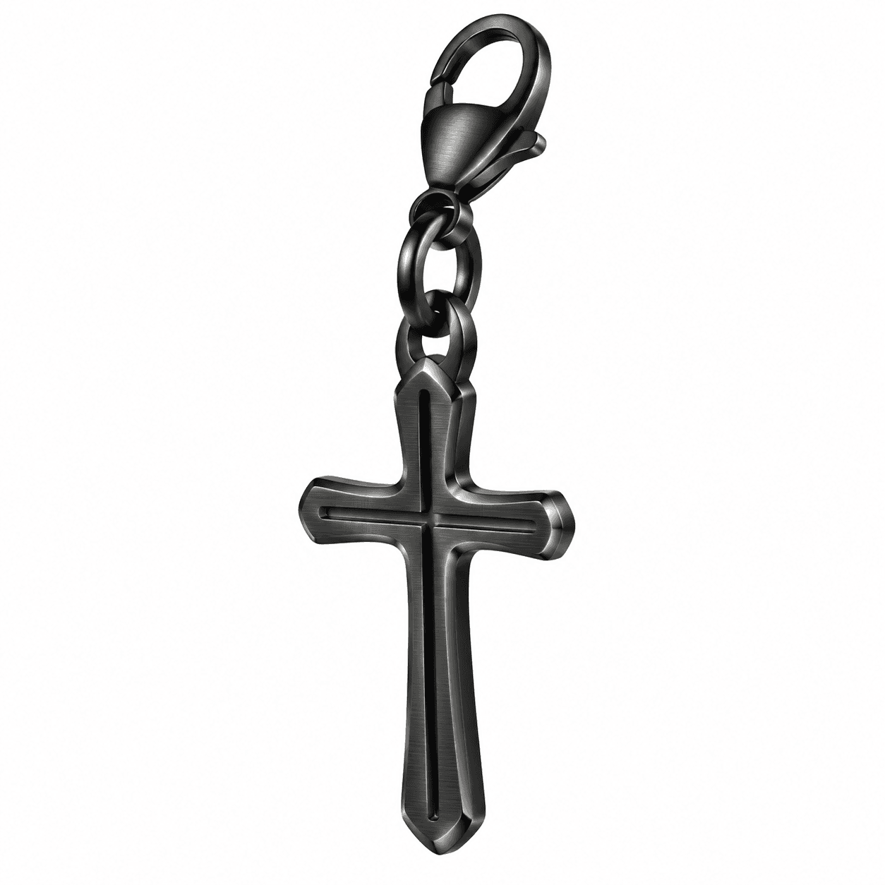 Nebula Shadow Labradorite Cross 316L Stainless Steel Charm