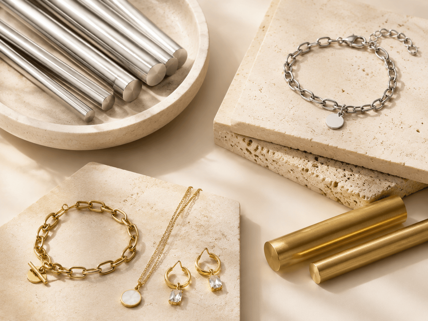 Close-up of premium stainless steel chain detail