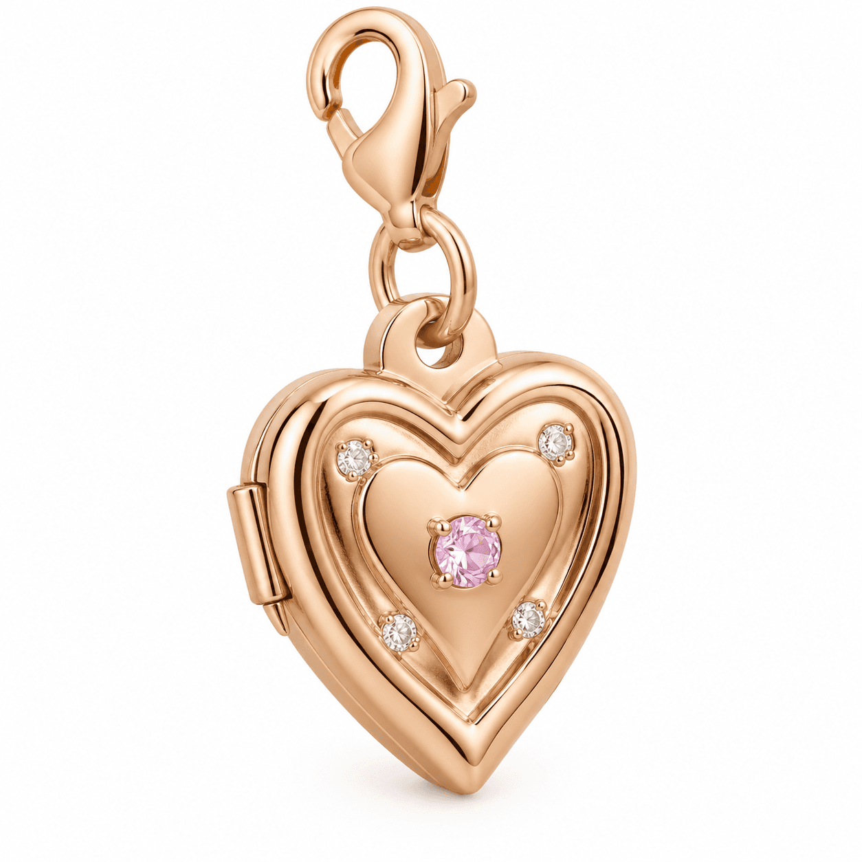 Geheimes Blütenrosen-Erinnerungsmedaillon aus 316L Edelstahl Charm