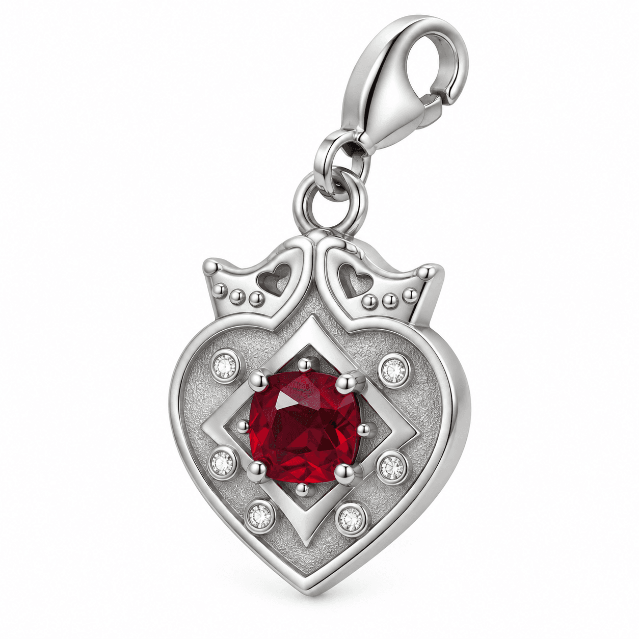 Goldene Herzkönigin Crownwave Charm 316L Edelstahl