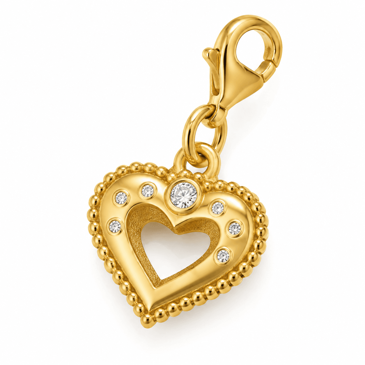 Pulse Heart Charm Window (Gold) 316L Heart Charm