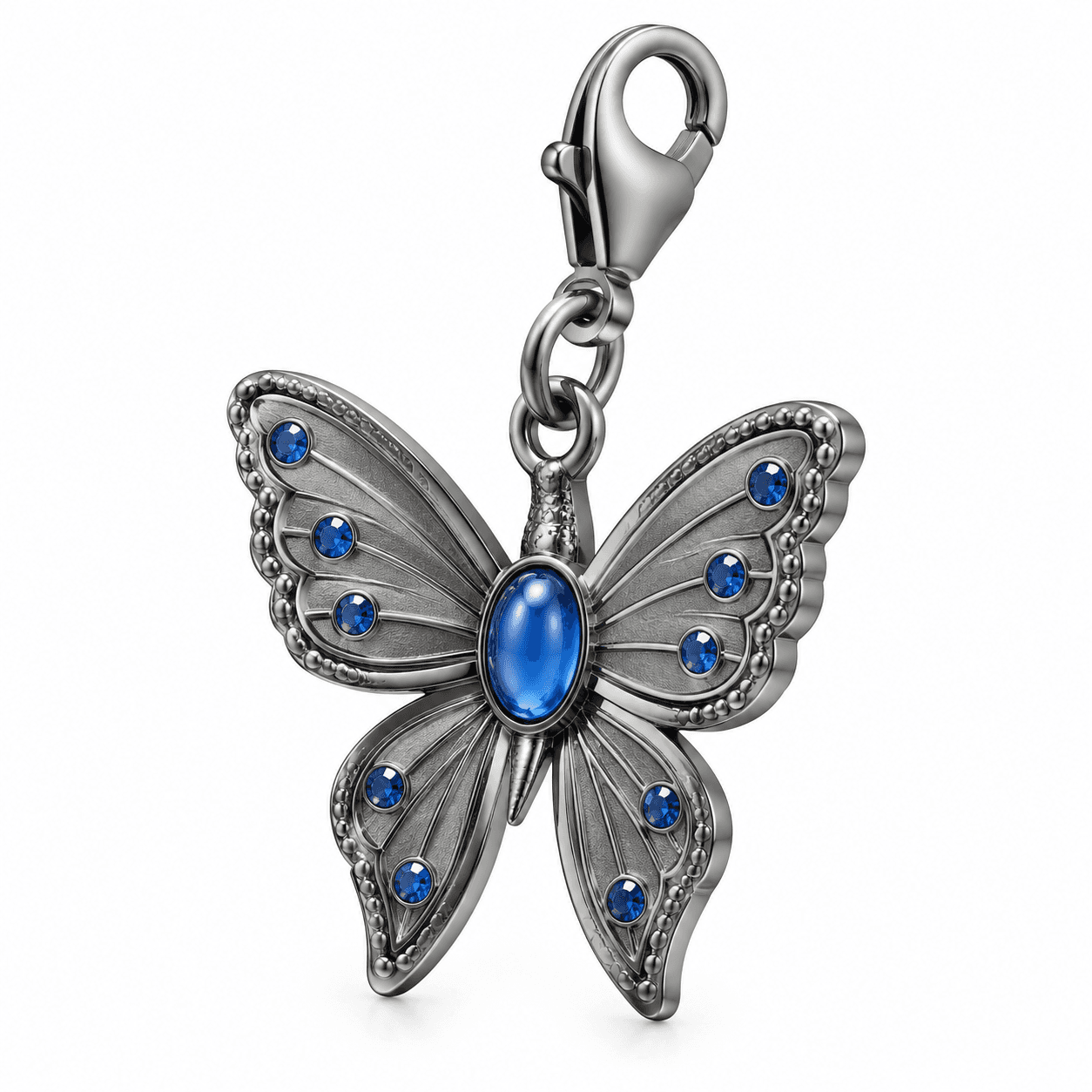 Aurora-Wing Blue Butterfly 316L Enamel Charm (4-Prong)