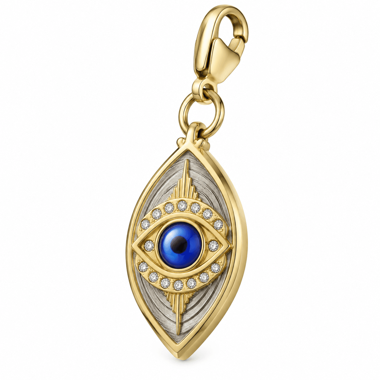 Lunar Wave Guardian Evil Eye 316L Stainless Steel Charm