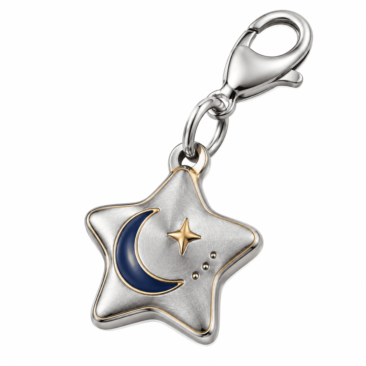 Fortune Orbit Teal Starburst 316L Stainless Steel Charm