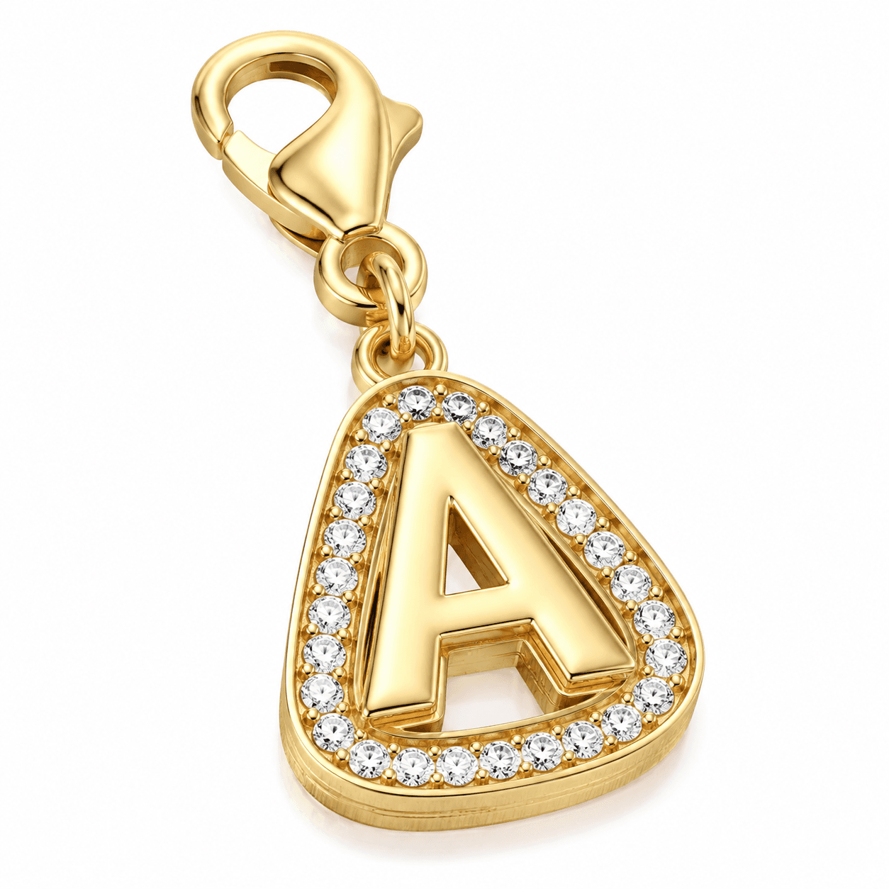 HexaLuxe Diamond Monogram Charm 316L Stainless Steel