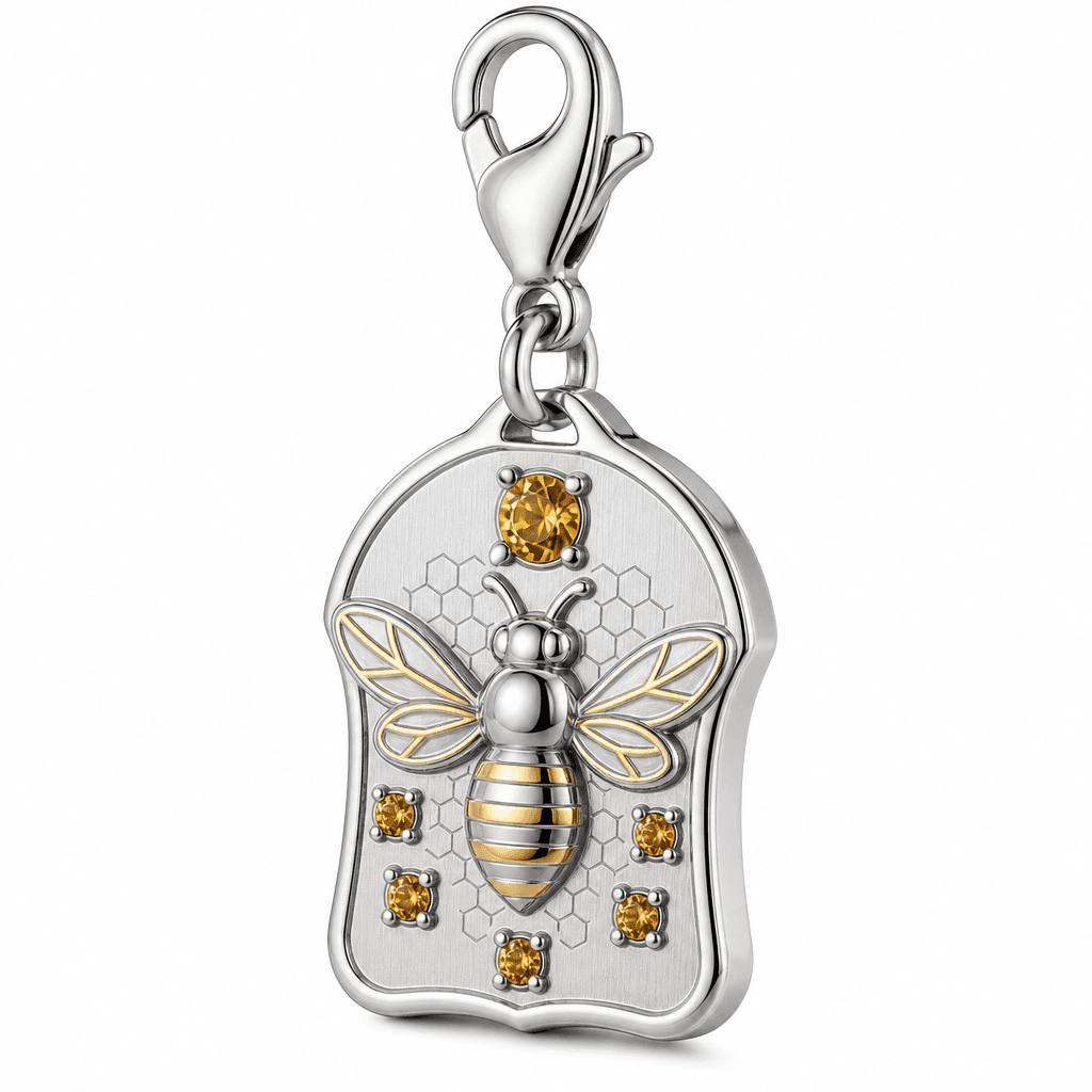 Asheville Honeycomb Bee Charmer 316L Hexagon Stainless Charm