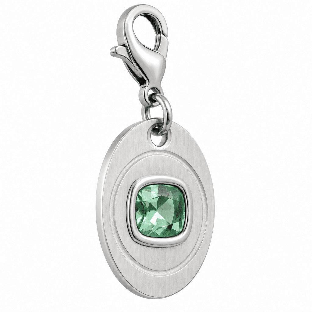 Moonlit Starburst Birthstone Dewdrop Charm (316L, Rose Gold)