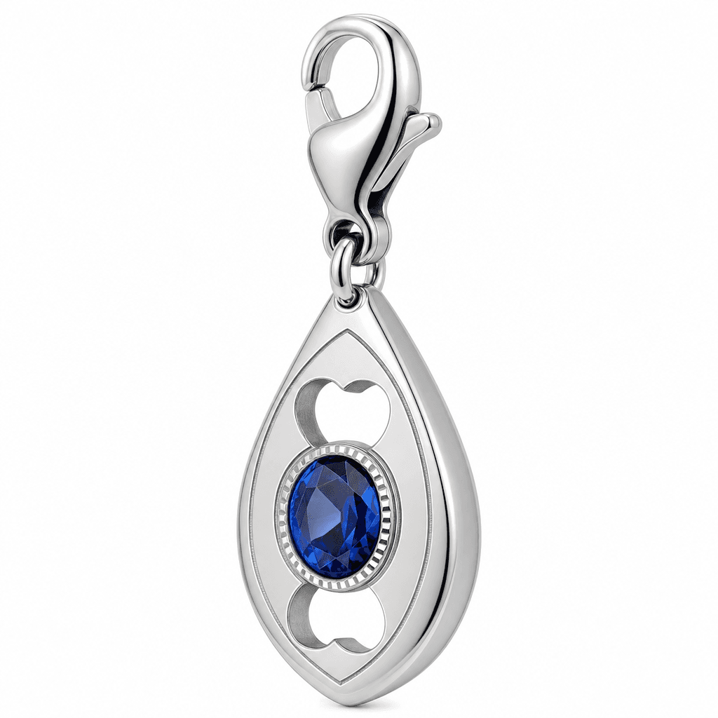Orbit Aquamarine Planet 316L Birthstone Charm (10–16mm)