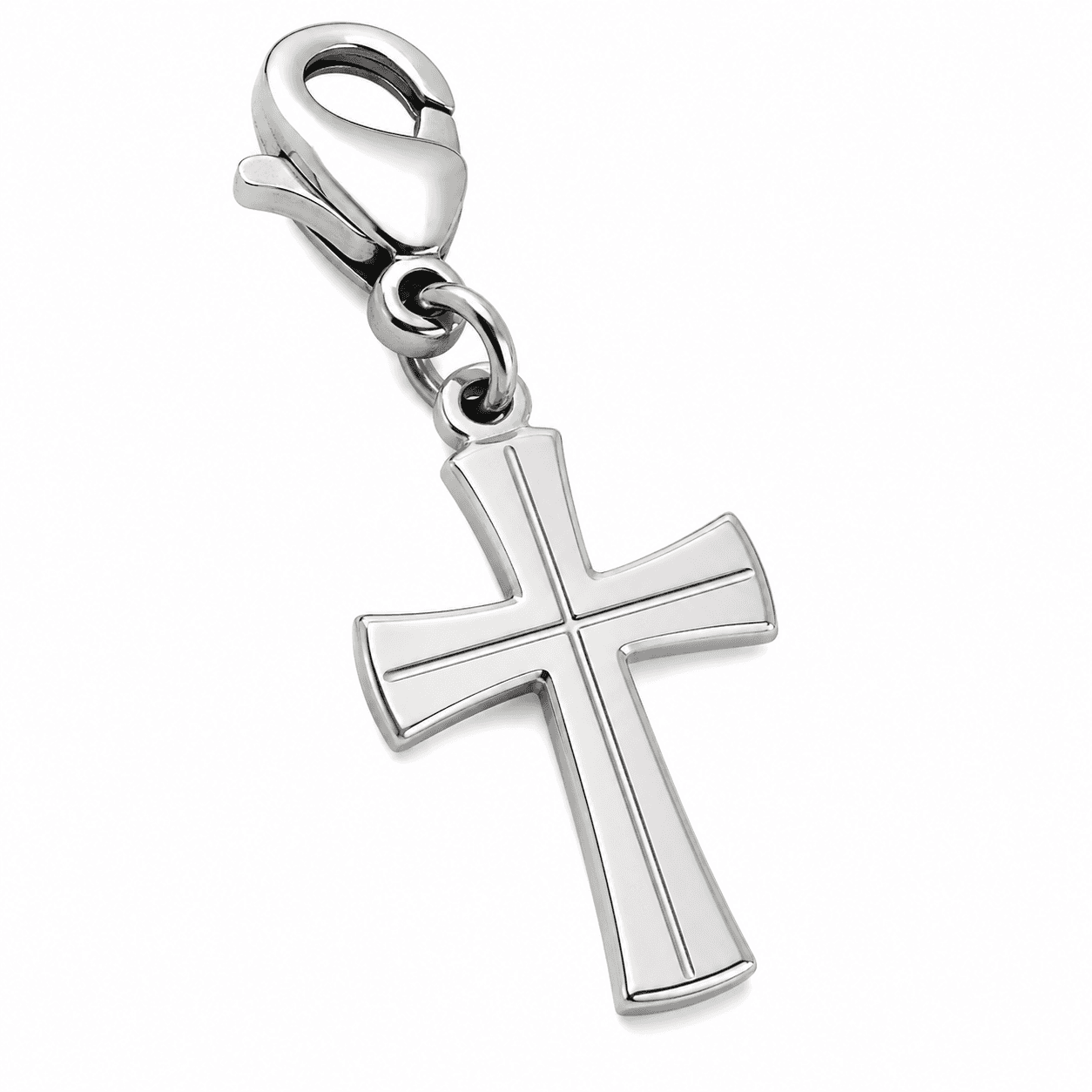 Atlas Openwork Cross Charm - 316L Stainless Steel