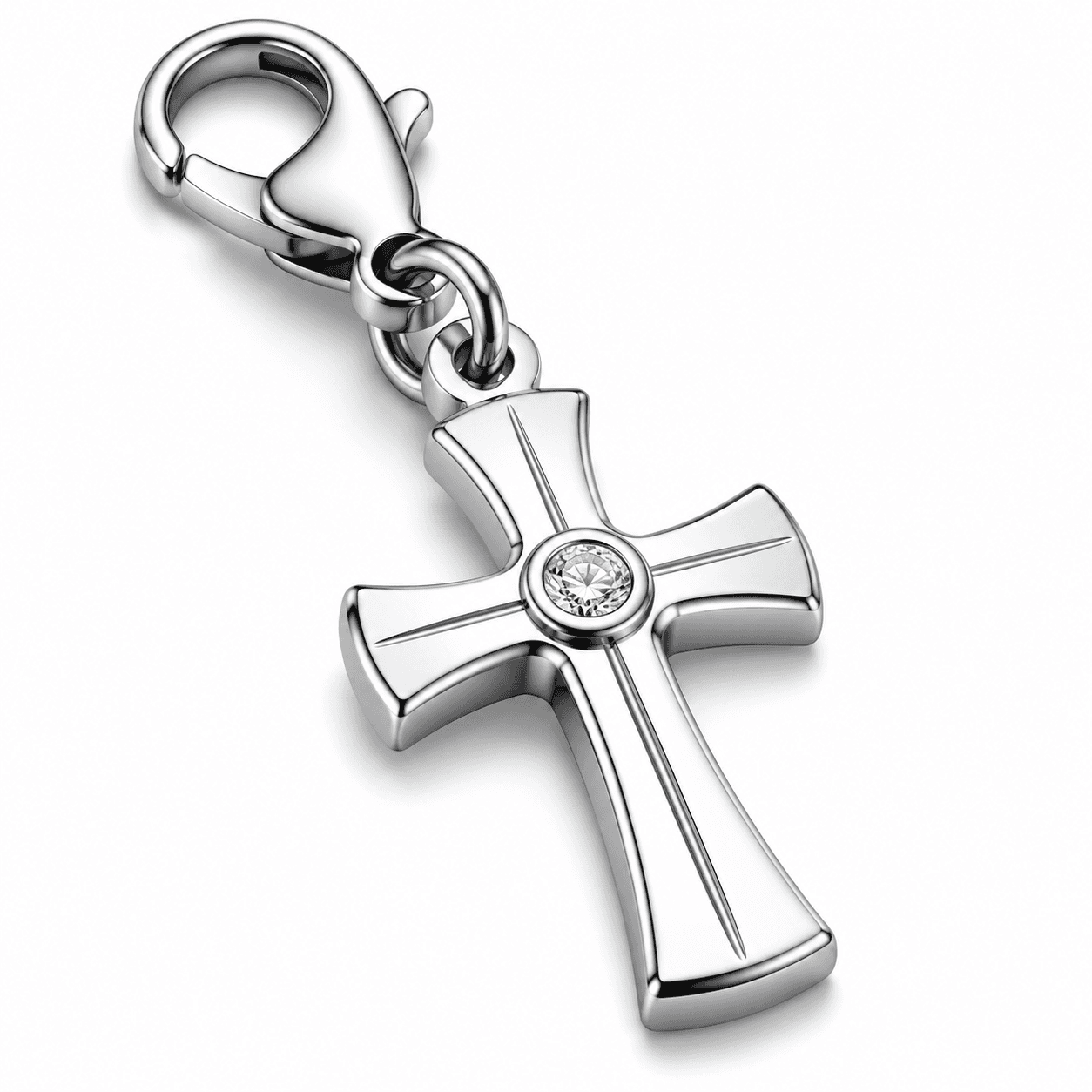 Halo-Knot Labradorite 316L Stainless Steel Cross Charm