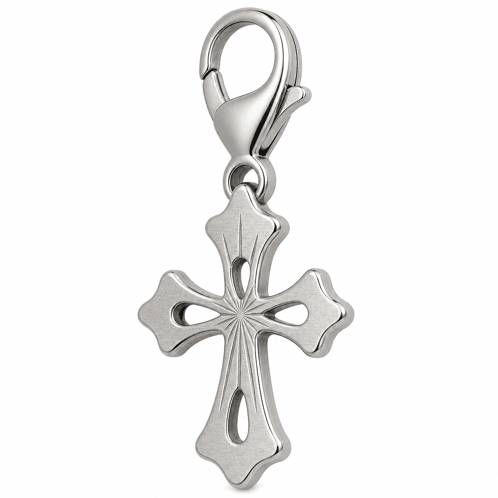 FaithMatrix Cross 316L Stainless Steel Charm - Two-Tone