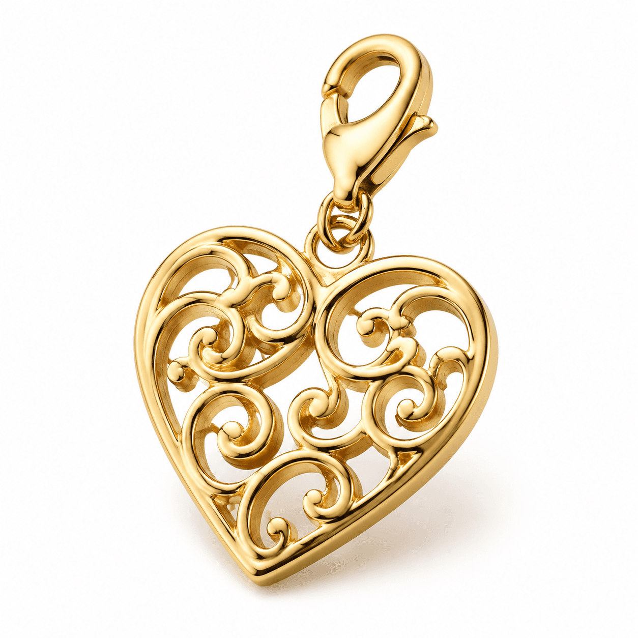 Golden Petal Bloom Charm - 316L Stainless Steel, 18K Gold Plated