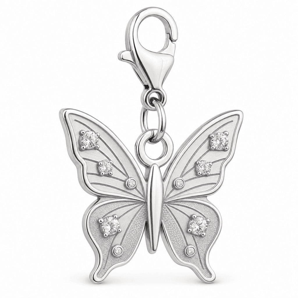 Aurora Wing Butterfly Charm 316L Stainless Steel AB Micro-Pavé