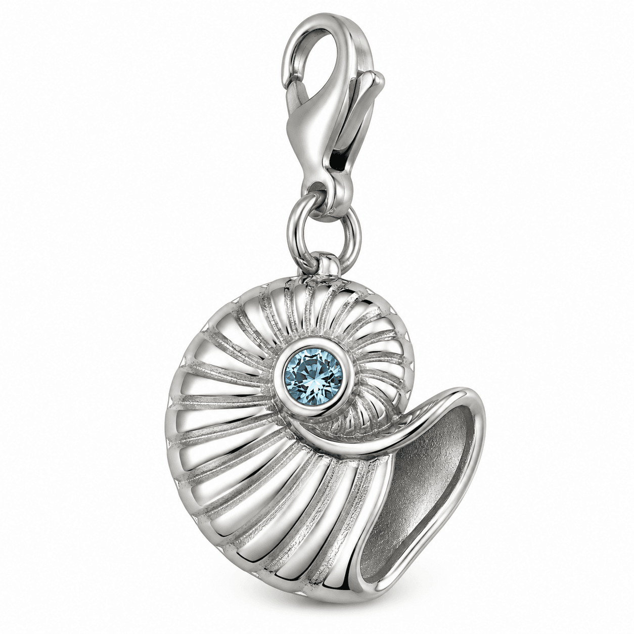Nautilus Spiral Tide Charm - PVD Blau 316L