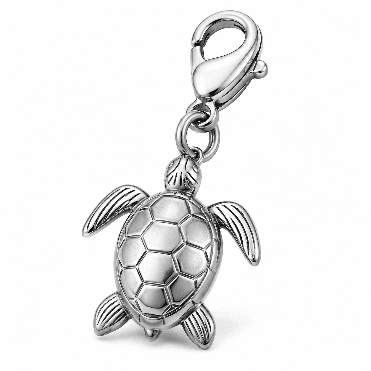 Tide Mosaic Turtle Charm – 316L Edelstahl PVD blau mit Seafoam CZ