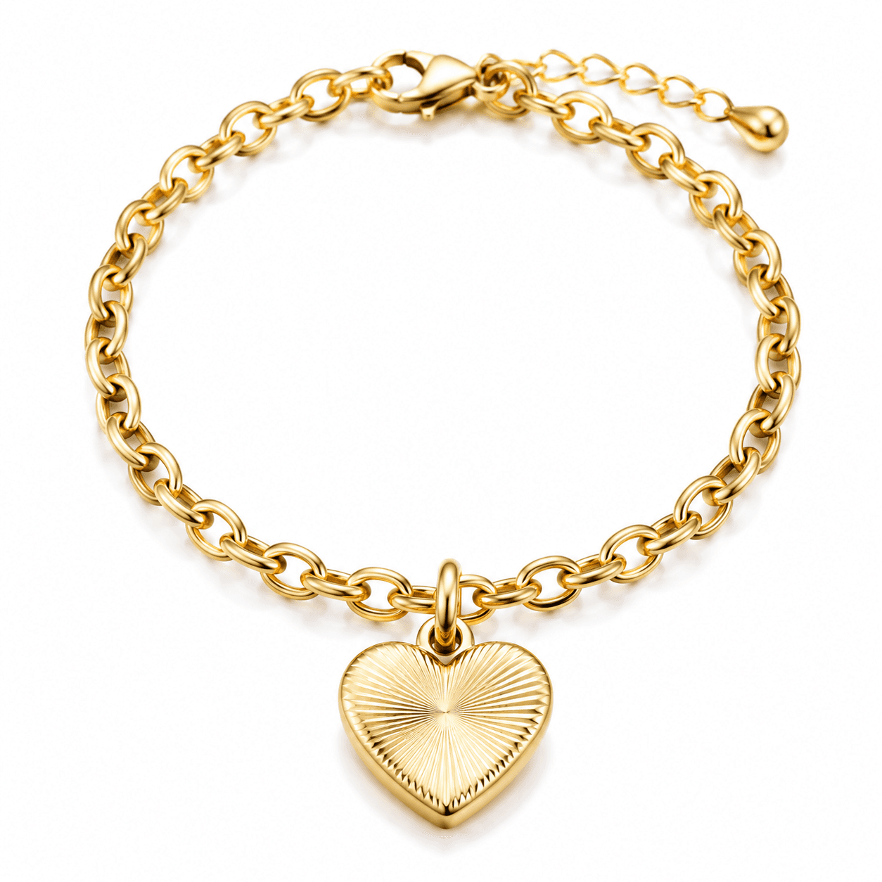 Material Science: gold bracelet with heart charm 2026