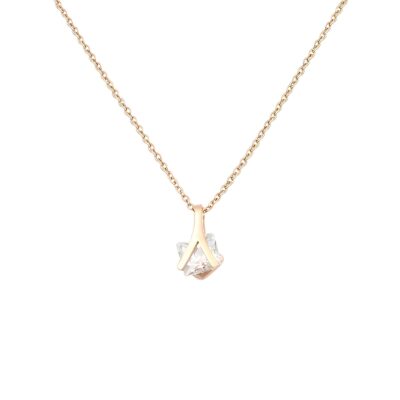 Inverted Y-Shaped Zircon Pendant Necklace