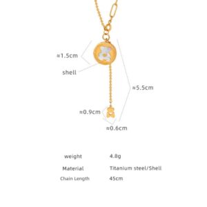 Shell Teddy Bear Pendant Necklace - Image 4