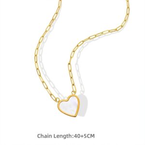 Simple Heart-Shaped Shell Pendant Necklace - Image 2