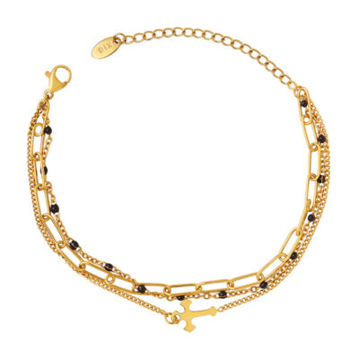 Three-Layer Cross Bracelet