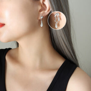 Asymmetric Water Drop Earrings - Image 3