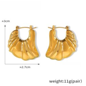 Wing-Shaped Hoop Earrings - Image 3