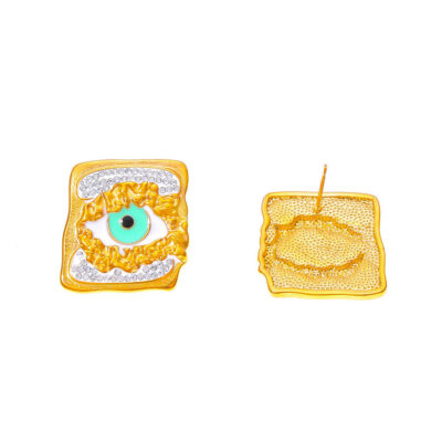 Geometric Eye Pattern Stud Earrings