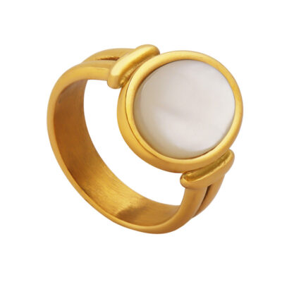 Circular White Shell Ring