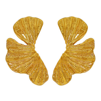 Chunky Ginkgo Leaf Earrings