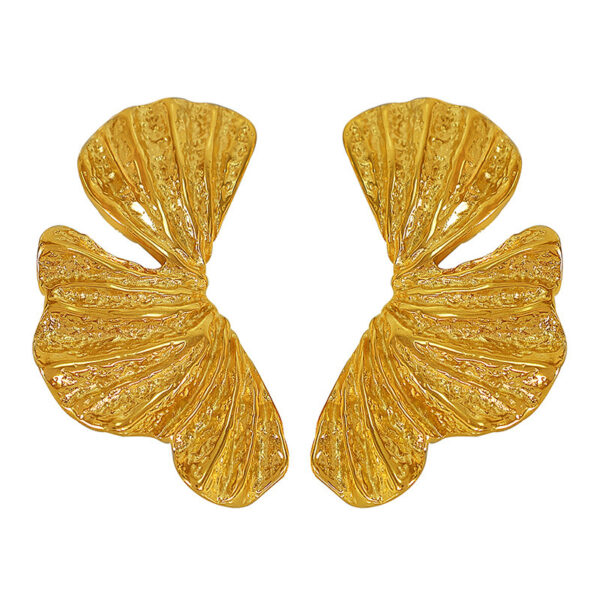 Chunky Ginkgo Leaf Earrings