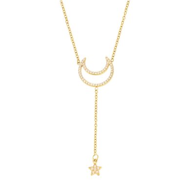 Moon and Star Necklace